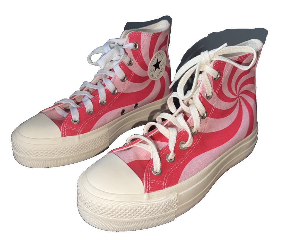 Converse Color Candy Pink Swirl Lift Platform High Tops Women 8